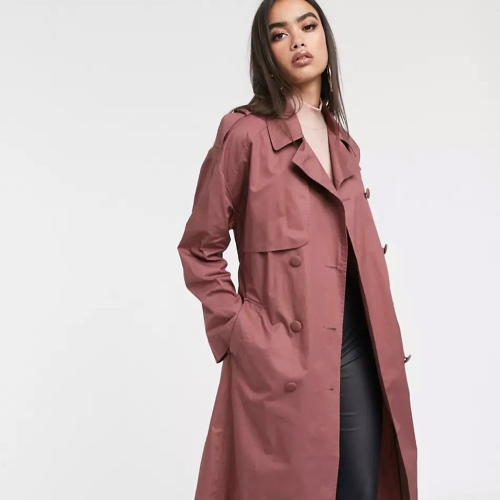 ASOS trench coat in dark rose NWT